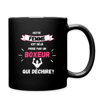 Cette femme est prise par un boxeur qui déchire - Mug uni - noir - Droite