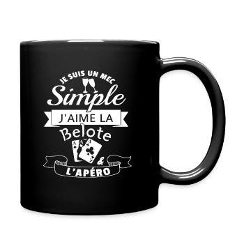 J´aime la belote et l apéro cadeau - Mug uni - noir - Droite