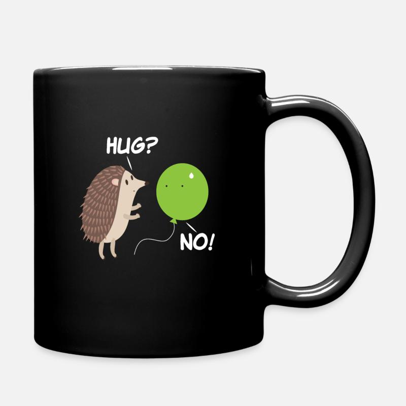Igel Ballon Süß Niedlich Herbst - Tasse einfarbig - Schwarz