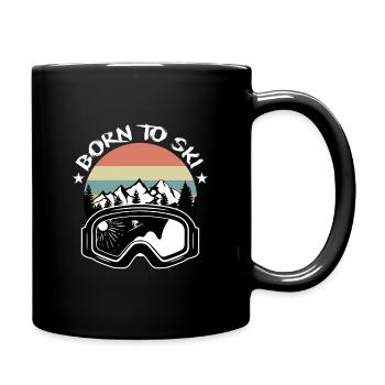 Born To Ski - Sjifahren Skifahrer Piste Après Ski - Tasse einfarbig - Schwarz - Rechts