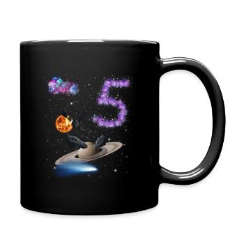 5. Geburtstag - Tasse einfarbig - Schwarz - Rechts