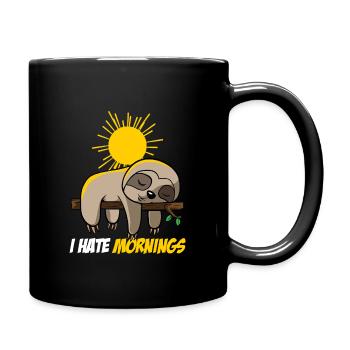I Hate Morning Sloth Morning Muffle - Full Colour Mug - black - Right