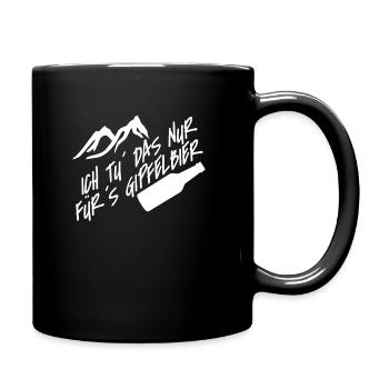 Gipfelbier Wandern Bergsteigen Naturliebhaber - Tasse einfarbig - Schwarz - Rechts