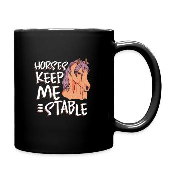 Cheval - Mug uni - noir - Droite