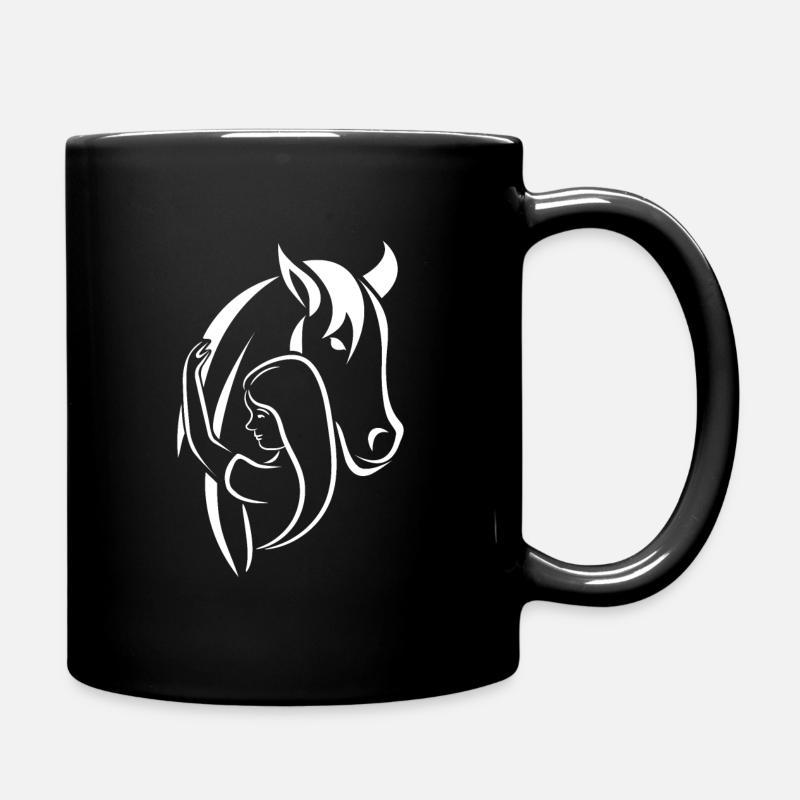 Cheval amoureux de chevaux cheval équitation - Mug uni - noir