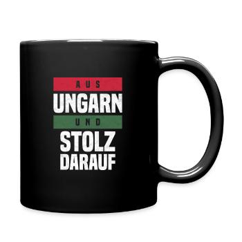 Ungarn - Tasse einfarbig - Schwarz - Rechts
