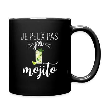 Je Peux Pas J'ai Mojito Apéro Alcool Cocktail - Mug uni - noir - Droite