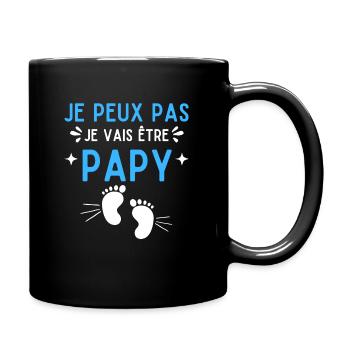 Je peux pas je vais être papy futur grand père - Mug uni - noir - Droite