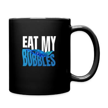 Eat My Bubbles Swimming Swimmer - Full Colour Mug - black - Right
