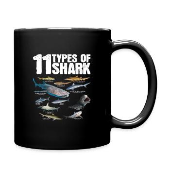 11 Species of Shark Save the Sharks Shark-Liebha - Full Colour Mug - black - Right