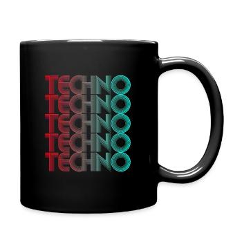 Techno Vaporwave Techno House Music EDM-Liebhaber - Tasse einfarbig - Schwarz - Rechts
