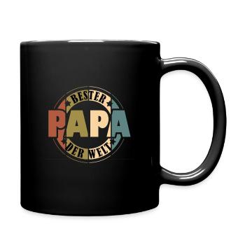 Bester Papa der Welt Vater Vatertag - Tasse einfarbig - Schwarz - Rechts