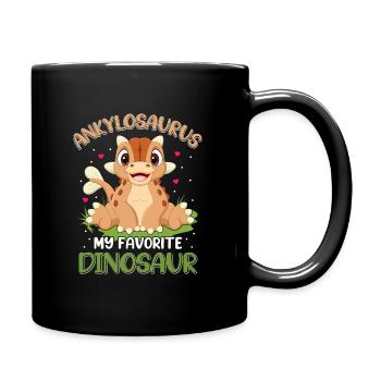 Ankylosaurus Dinosaur Gift Kids - Full Colour Mug - black - Right
