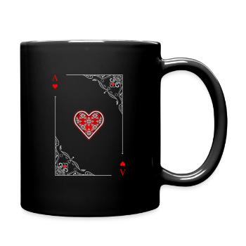 Cartes cartes cartes cartes jeu de cartes coeur Ass jeu de cartes - Mug uni - noir - Droite