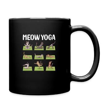 Funny Cats Yoga Postures - Full Colour Mug - black - Right