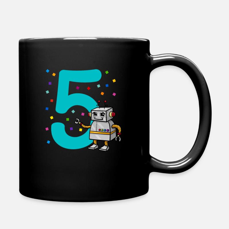 5. Geburtstag - Tasse einfarbig - Schwarz