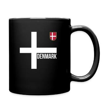 Dänemark Fußball Dänische Flagge Skandinavisch - Tasse einfarbig - Schwarz - Rechts