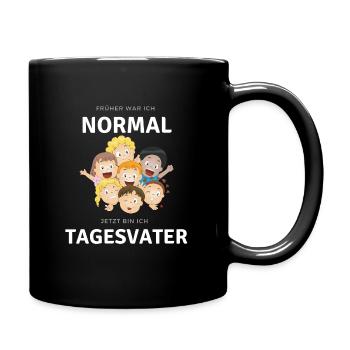 Tagesvater Geschenk Abschied Danke lustig - Tasse einfarbig - Schwarz - Rechts