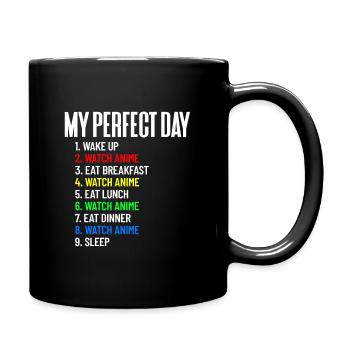 Mein perfekter Tagesuhr Anime den ganzen Tag anime - Tasse einfarbig - Schwarz - Rechts