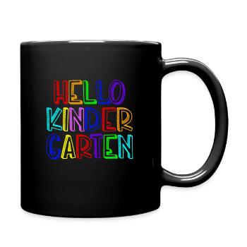 Hallo Kindergarten Doodle Art Neuer Vorkindergarte - Tasse einfarbig - Schwarz - Rechts