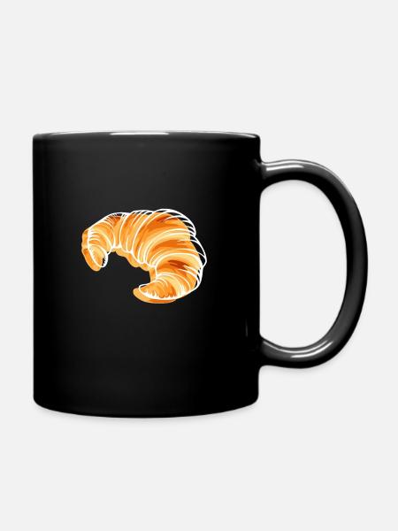 Croissant France Travel Eiffel Tower - Full Colour Mug - black