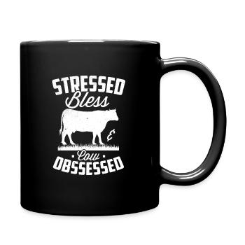 Kuh - Tasse einfarbig - Schwarz - Rechts