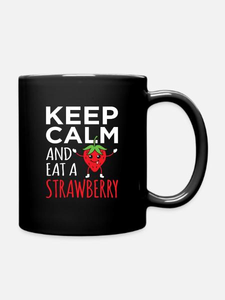 Erdbeere - Tasse einfarbig - Schwarz