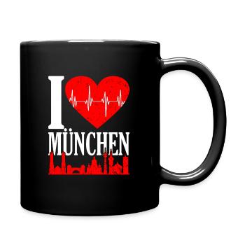 München - Tasse einfarbig - Schwarz - Rechts