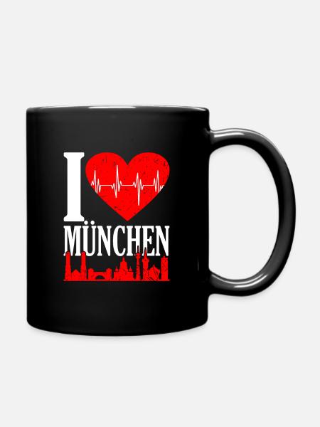 München - Tasse einfarbig - Schwarz