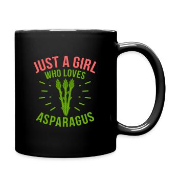 Spargel - Tasse einfarbig - Schwarz - Rechts