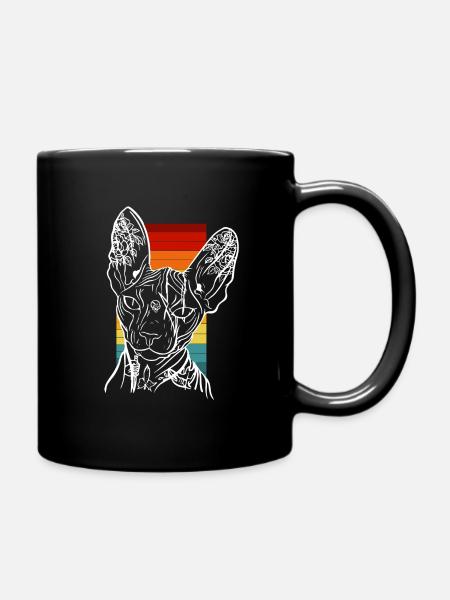 Sphynx Tatouage Chat Vintage Design - Mug uni - noir
