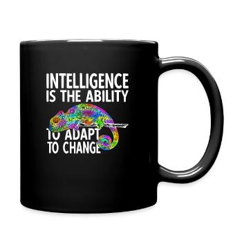 Caméléon coloré drôle avec intelligence - Mug uni - noir - Droite