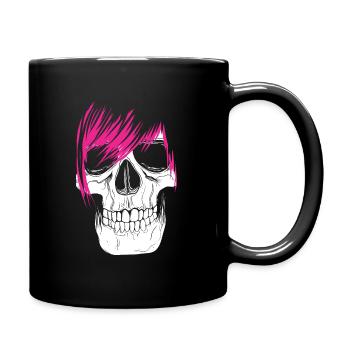 Emo Totenkopf - Tasse einfarbig - Schwarz - Rechts