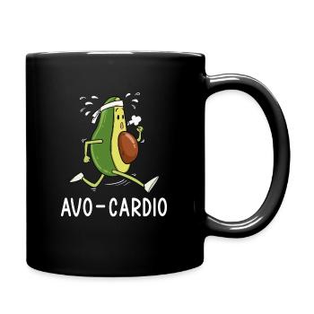 Avocado Running Funny Gift - Full Colour Mug - black - Right