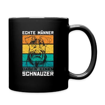 Zwergschnauzer Miniature Schnauzer Männer Hund - Tasse einfarbig - Schwarz - Rechts