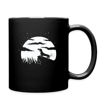 Teckel Nuit magique pleine lune Ciel étoilé - Mug uni - noir - Droite