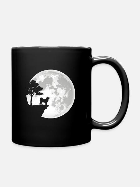 Akita Inu Mond - Tasse einfarbig - Schwarz