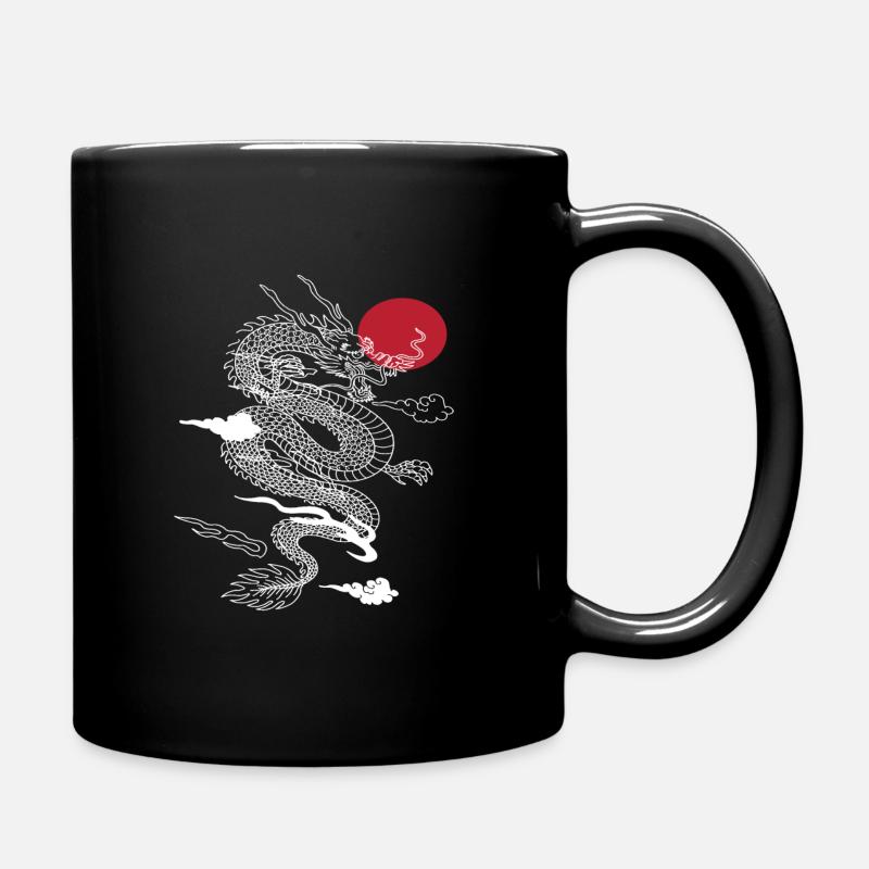 Japanischer Drache Asia Fantasy - Tasse einfarbig - Schwarz
