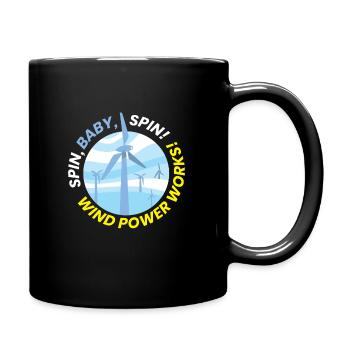 Windpower Works Wind Power Wind Energy - Full Colour Mug - black - Right