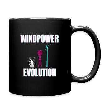 Windpower Evolution Windkraft Wind - Tasse einfarbig - Schwarz - Rechts