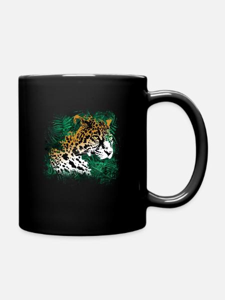 Leopard Forêt Tropicale Plantes Nature Végétation - Mug uni - noir