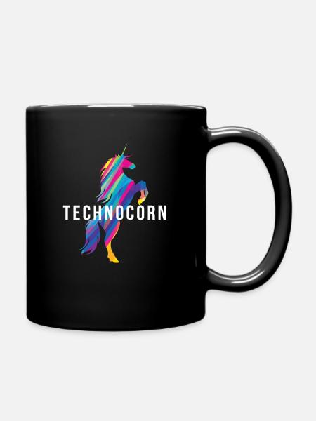 Technocorn Repeat Festival EDM Musik - Tasse einfarbig - Schwarz