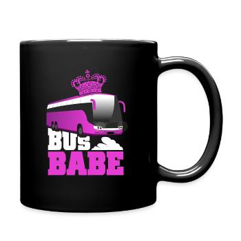 Damen Bus Babe Busfahrt Lienienbus Busfahrerin - Tasse einfarbig - Schwarz - Rechts