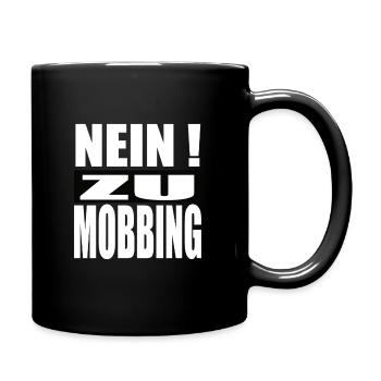Gegen Mobbing Nein zu Mobbing - Tasse einfarbig - Schwarz - Rechts