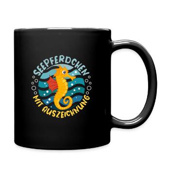 Seepferdchen Schwimmprüfung Schwimmen Kurs Prüfung - Tasse einfarbig - Schwarz - Rechts
