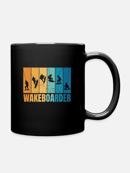 Wakeboarding Wassersport Wakeboarder Wasserski - Tasse einfarbig - Schwarz