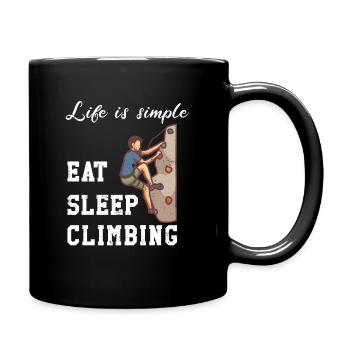 Life is simple - Climbing - Full Colour Mug - black - Right