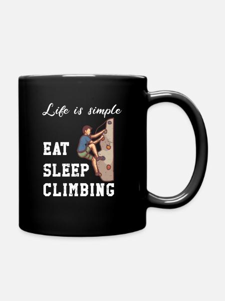 Life is simple - Klettern - Tasse einfarbig - Schwarz