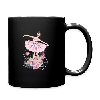 Ballerine Jeune Femme Fleurs Roses Danse - Mug uni - noir - Droite