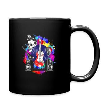 Gitarre Gitarren Totenkopf Gitarrist - Tasse einfarbig - Schwarz - Rechts